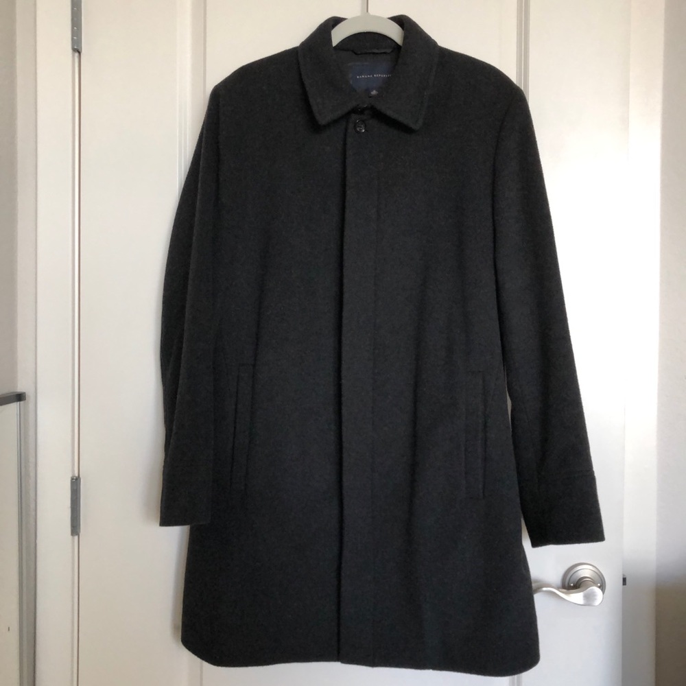 EUC Banana Republic Charcoal Wool Blend Coat